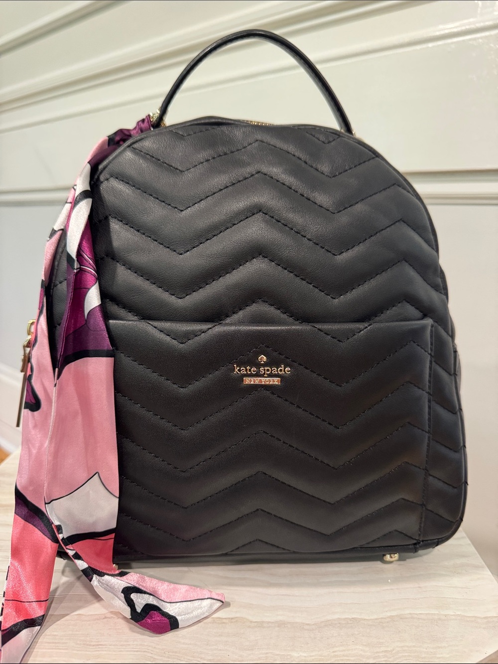 kate spade Bag Reese Park Black Quilted Leather Backpack - Picture 4 of 17